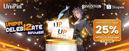 Celebrate UniPin Birthday! Promo Cashback 25% Voucher UniPin di #UniPinCeleb12ate bareng Shopee 2023